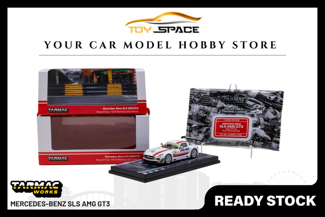 [TARMAC WORKS] 1:64 Mercedes-Benz SLS AMG GT3 Macau GT Cup - FIA GT World Cup 2015 Winner Maro Engel - Toy Space Diecast Online Store Singapore