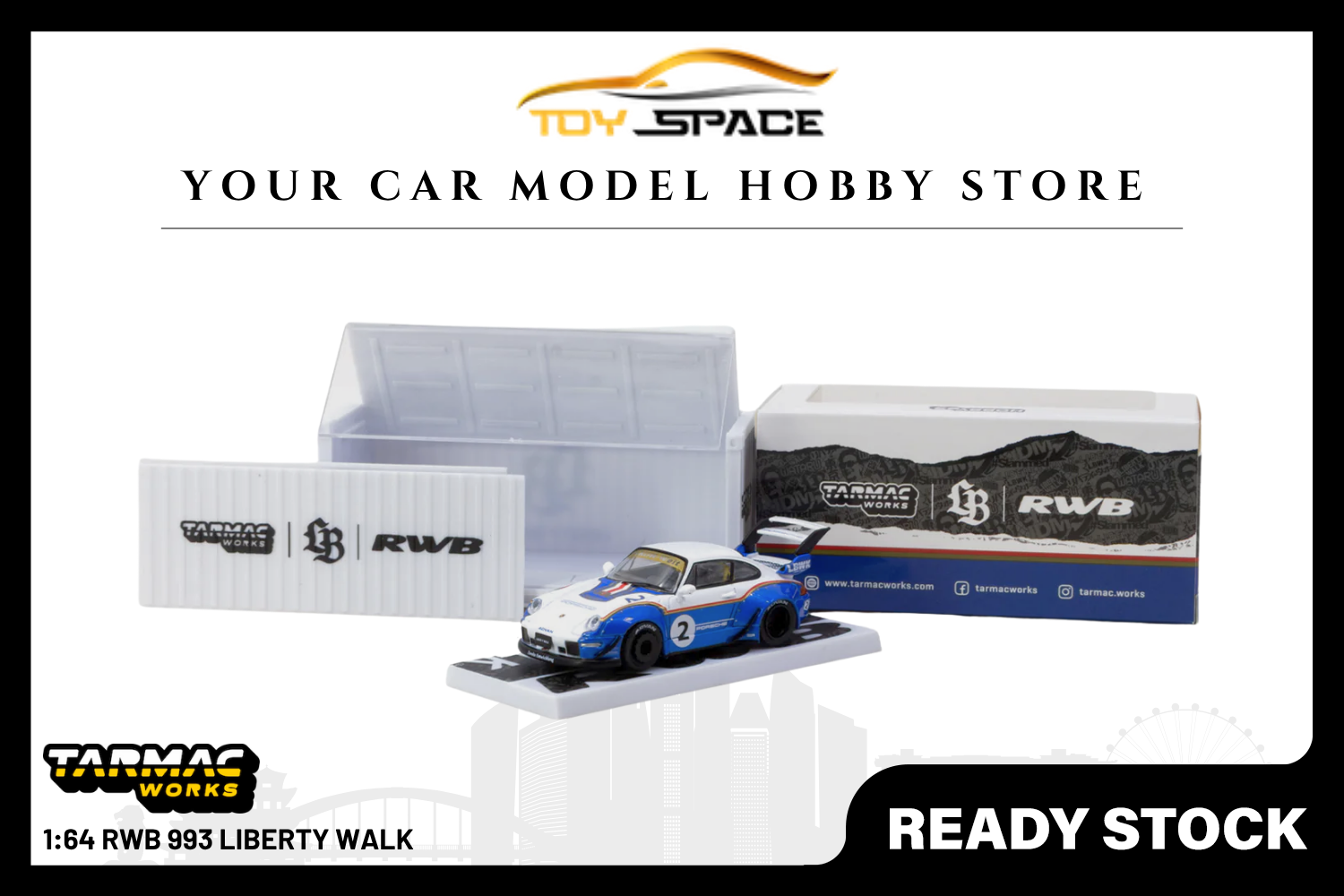 [TARMAC WORKS] 1:64 RWB 993 Liberty Walk - Toy Space Diecast Online Store Singapore