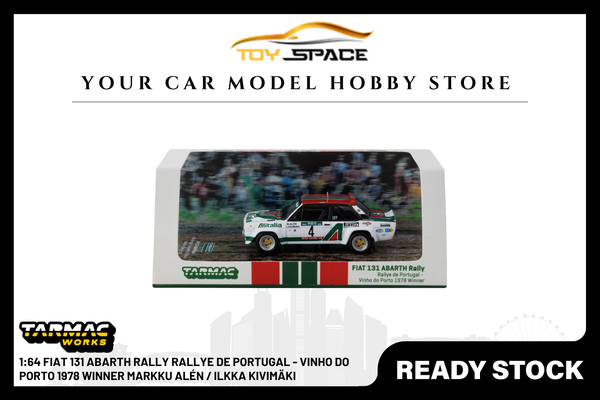 [TARMAC WORKS] 1:64 Fiat 131 Abarth Rally Rallye De Portugal - Vinho do Porto 1978 Winner Markku Alén / Ilkka Kivimäki