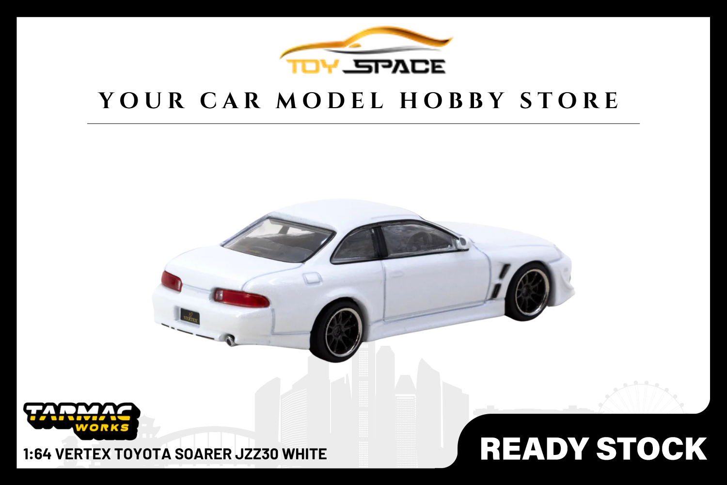 [TARMAC WORKS] 1:64 VERTEX Toyota Soarer JZZ30 White - Toy Space Diecast Online Store Singapore