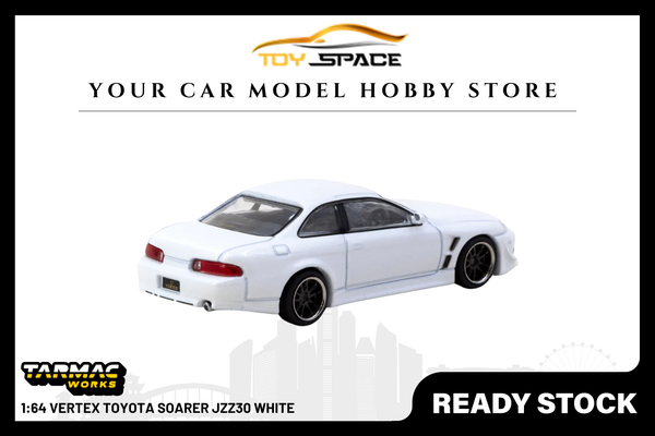 [TARMAC WORKS] 1:64 VERTEX Toyota Soarer JZZ30 White - Toy Space Diecast Online Store Singapore