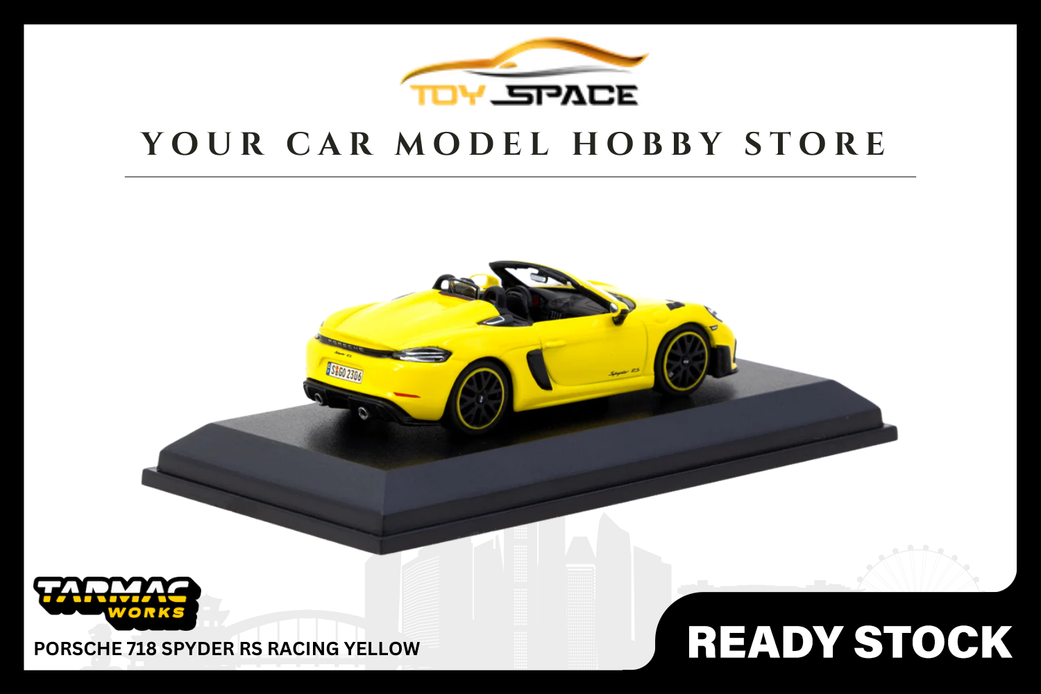 [TARMAC WORKS x MINICHAMPS] 1:64 Porsche 718 Spyder RS Racing Yellow
