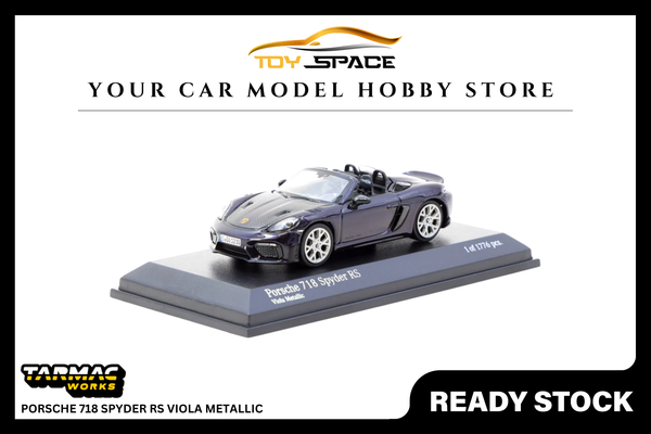 [TARMAC WORKS x MINICHAMPS] 1:64 Porsche 718 Spyder RS Viola Metallic