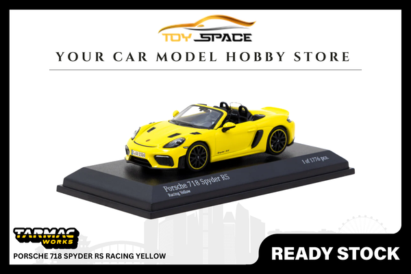[TARMAC WORKS x MINICHAMPS] 1:64 Porsche 718 Spyder RS Racing Yellow