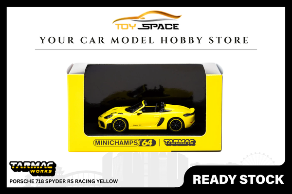 [TARMAC WORKS x MINICHAMPS] 1:64 Porsche 718 Spyder RS Racing Yellow