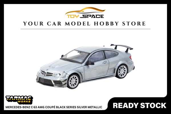 [TARMAC WORKS] 1:64 Mercedes-Benz C 63 AMG Coupé Black Series Silver Metallic - GLOBAL64