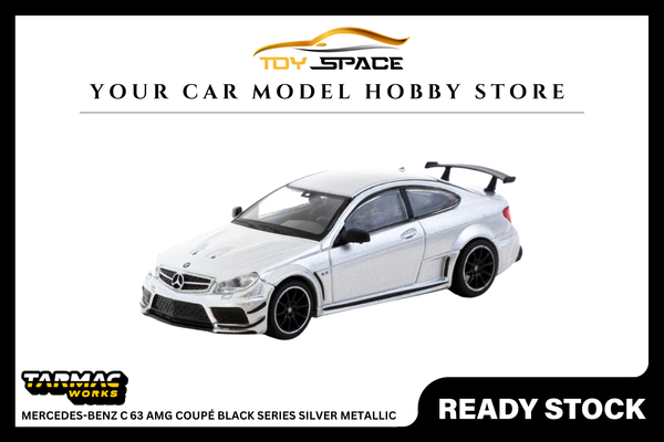 [TARMAC WORKS] 1:64 Mercedes-Benz C 63 AMG Coupé Black Series Silver Metallic - GLOBAL64