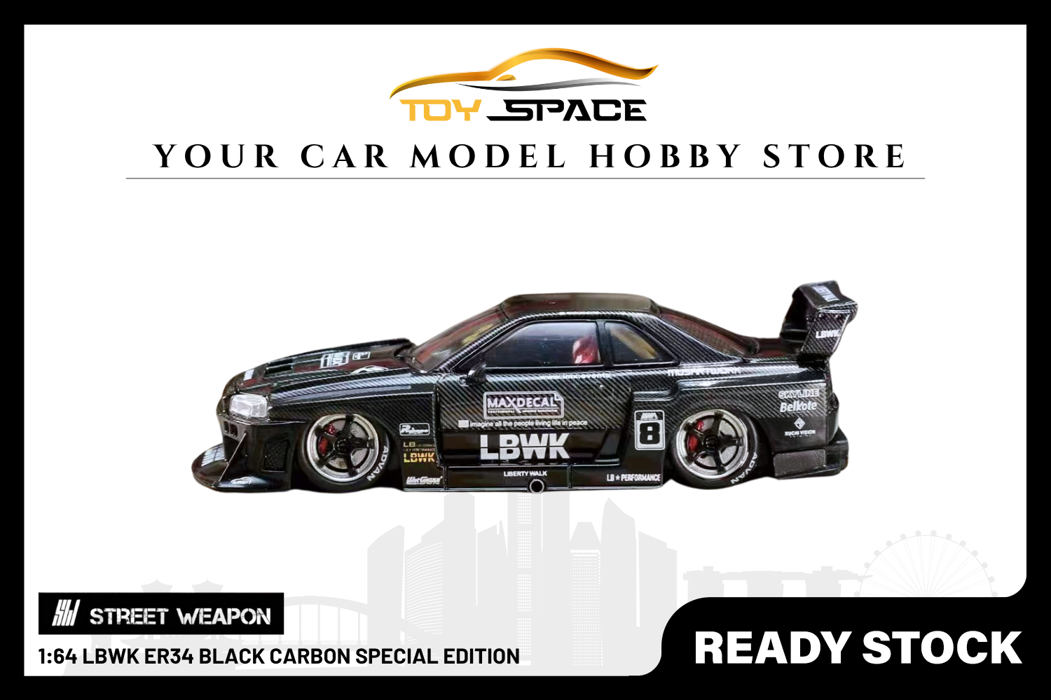 [STREET WEAPON] 1:64 LBWK ER34 Black Carbon Special Edition