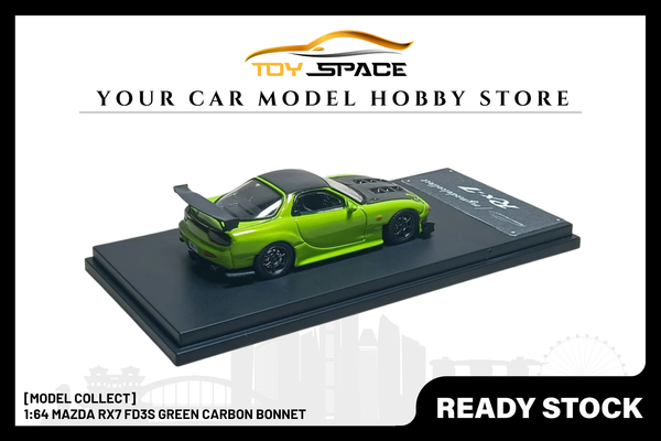 [MODEL COLLECT] 1:64 Mazda RX7 FD3S Green Carbon Bonnet