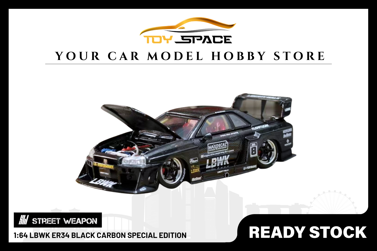 [STREET WEAPON] 1:64 LBWK ER34 Black Carbon Special Edition