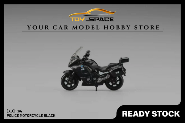 [XJ] 1:64 Police Motorcycle Black