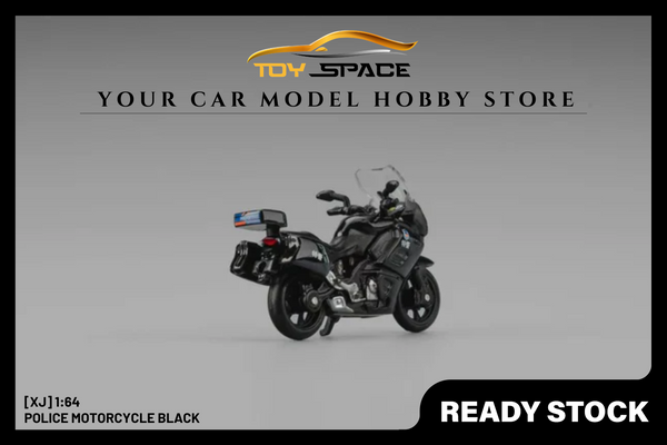[XJ] 1:64 Police Motorcycle Black