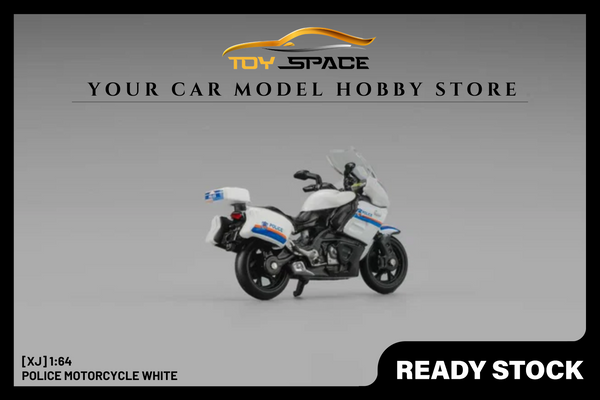 [XJ] 1:64 Police Motorcycle White