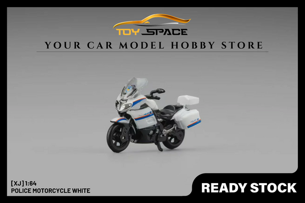 [XJ] 1:64 Police Motorcycle White