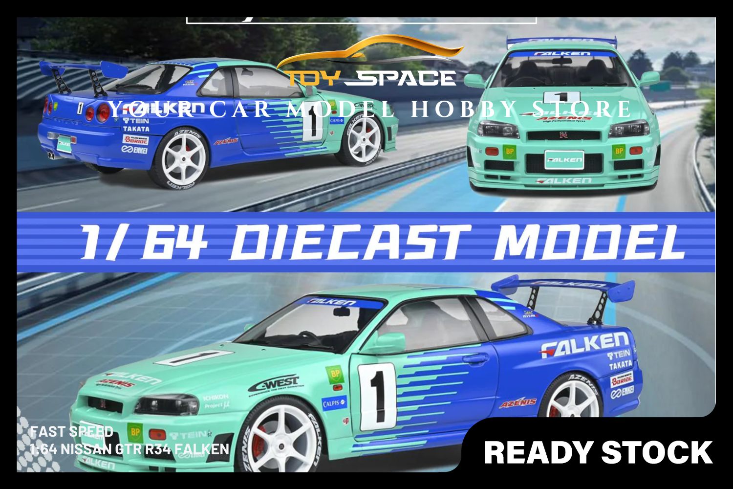 [FAST SPEED] 1:64 Nissan Skyline GTR R4 Falken