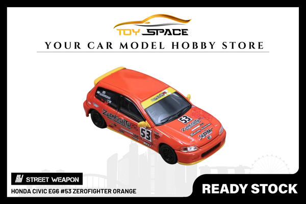 [STREET WEAPON] 1:64 Honda Civic EG6 #53 Zerofighter Orange