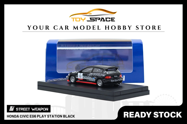 [STREET WEAPON] 1:64 Honda Civic EG6 Play Station Black