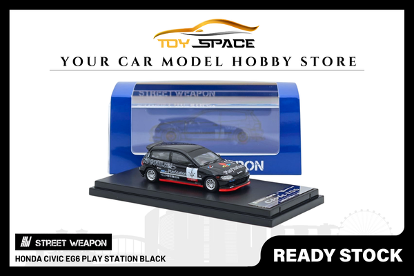 [STREET WEAPON] 1:64 Honda Civic EG6 Play Station Black