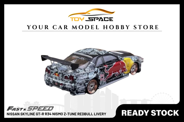 [FAST SPEED] 1:64 Nissan Skyline GT-R R34 Nismo Z-Tune Redbull Livery