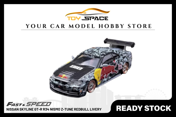[FAST SPEED] 1:64 Nissan Skyline GT-R R34 Nismo Z-Tune Redbull Livery