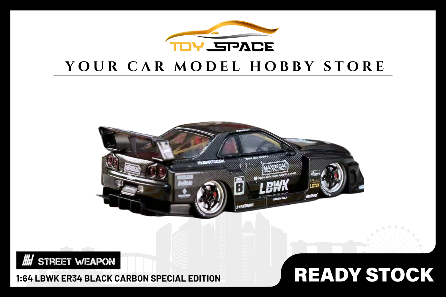 [STREET WEAPON] 1:64 LBWK ER34 Black Carbon Special Edition