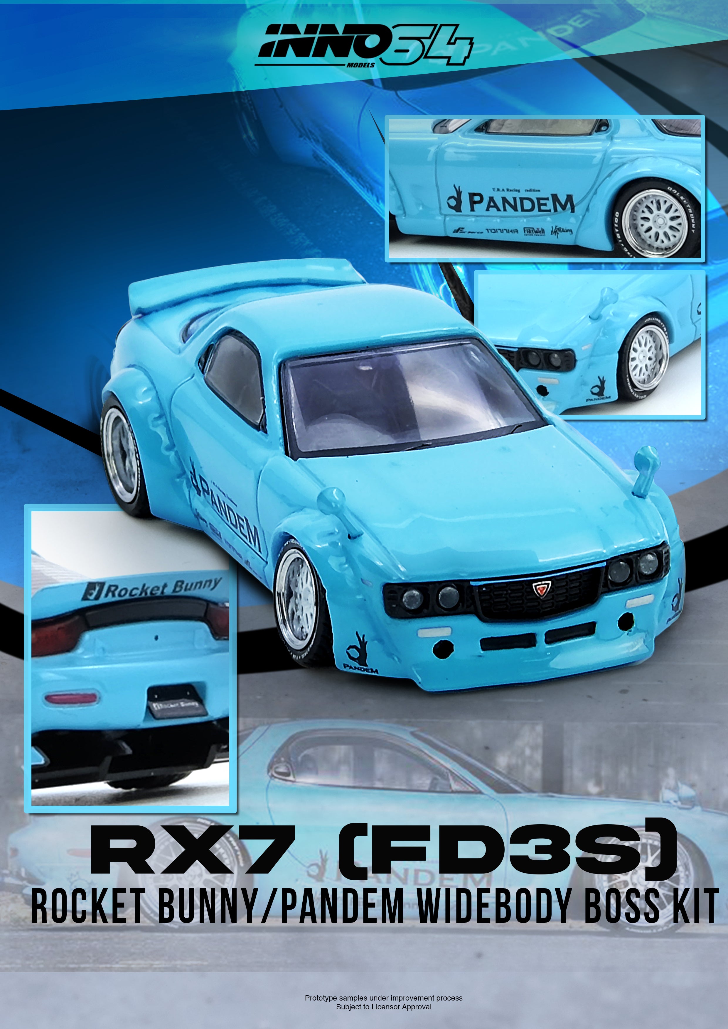[INNO64] Pandem Rocket Bunny RX7 (FD3S) Tiffany Blue