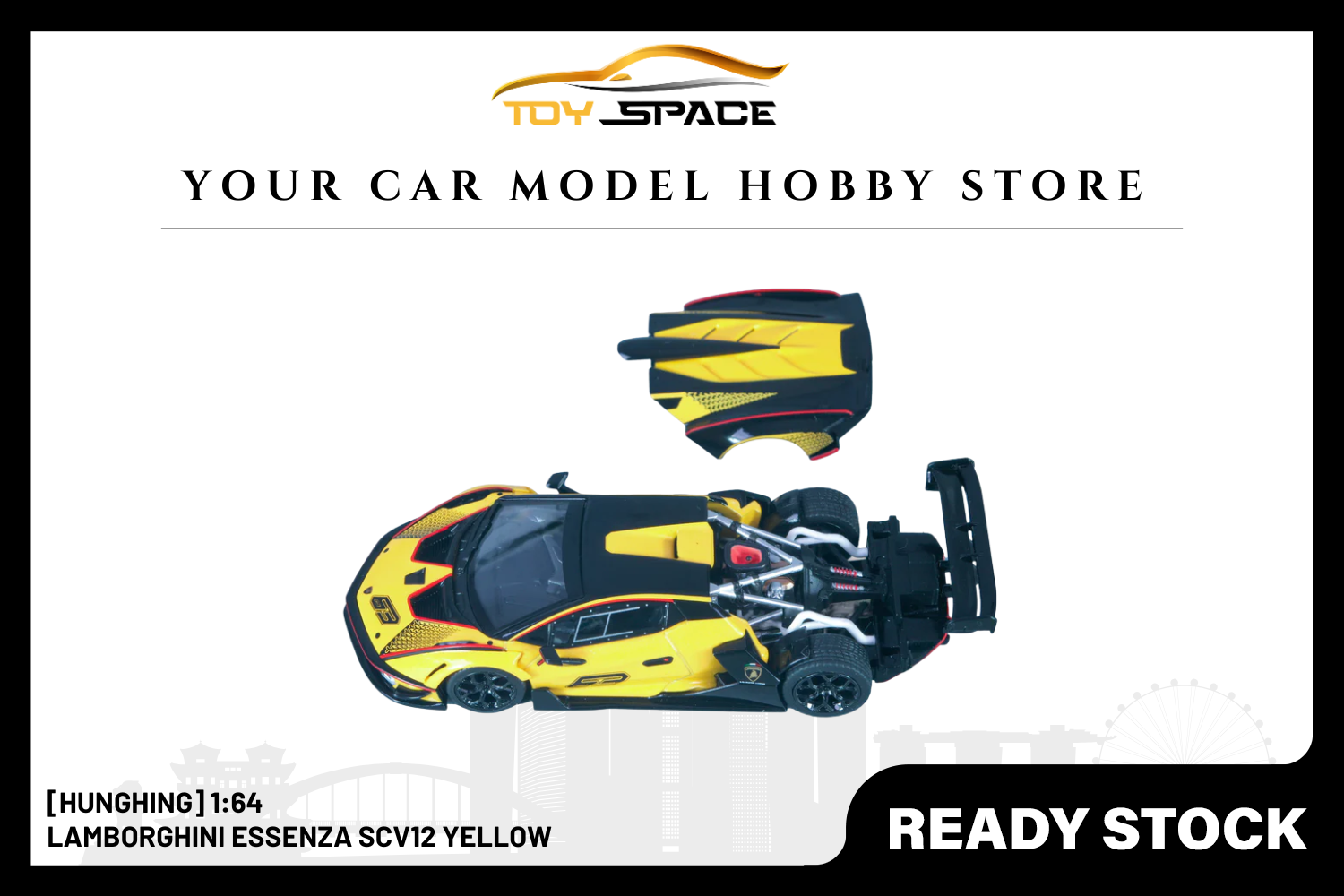 [HUNGHING] 1:64 Lamborghini Essenza SCV12 Yellow