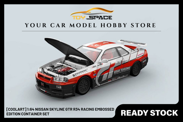 [COOLART] 1:64 Nissan Skyline GTR R34 Racing Embossed Edition Container Set