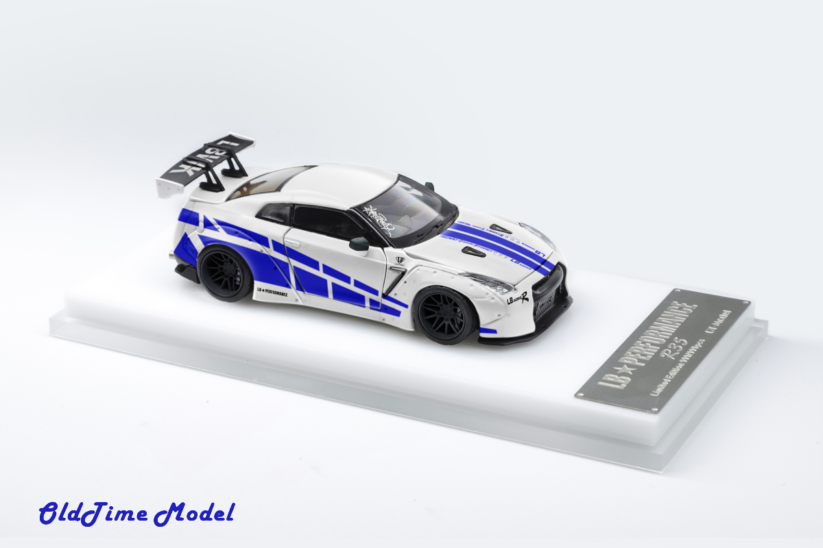 OldTime 1/64 GTR R35 High Wing White&Blue Livery