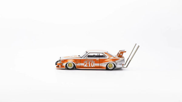 PopRace 1/64 Skyline C210 Kaido Racer Bosozoku Style Orange/Silver