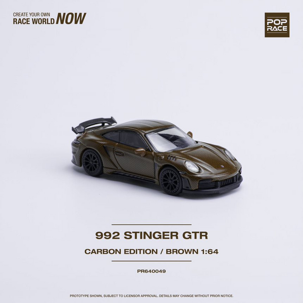 PopRace 1/64 992 Stinger GTR Carbon Edition Brown
