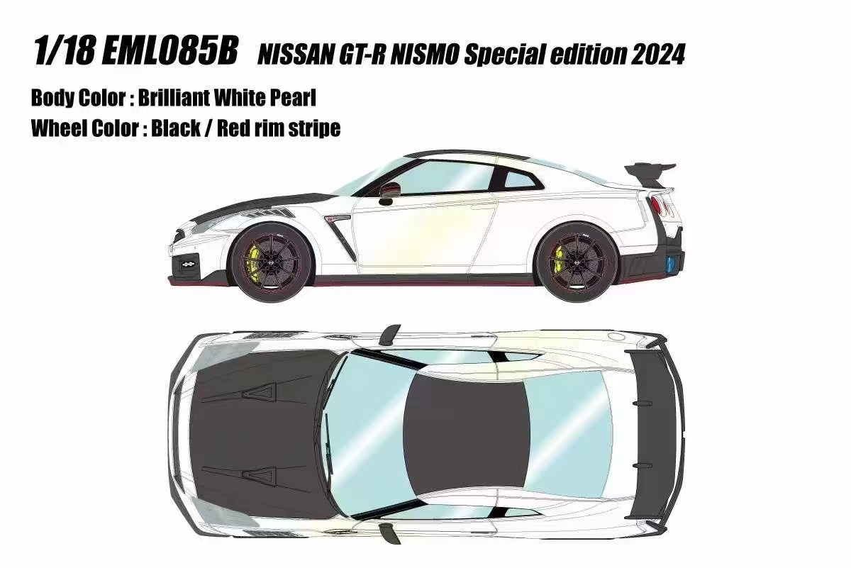 [MAKE UP] 1/18 Nissan GT-R Nismo Special Edition 2024 Brilliant White Pearl [EML085]