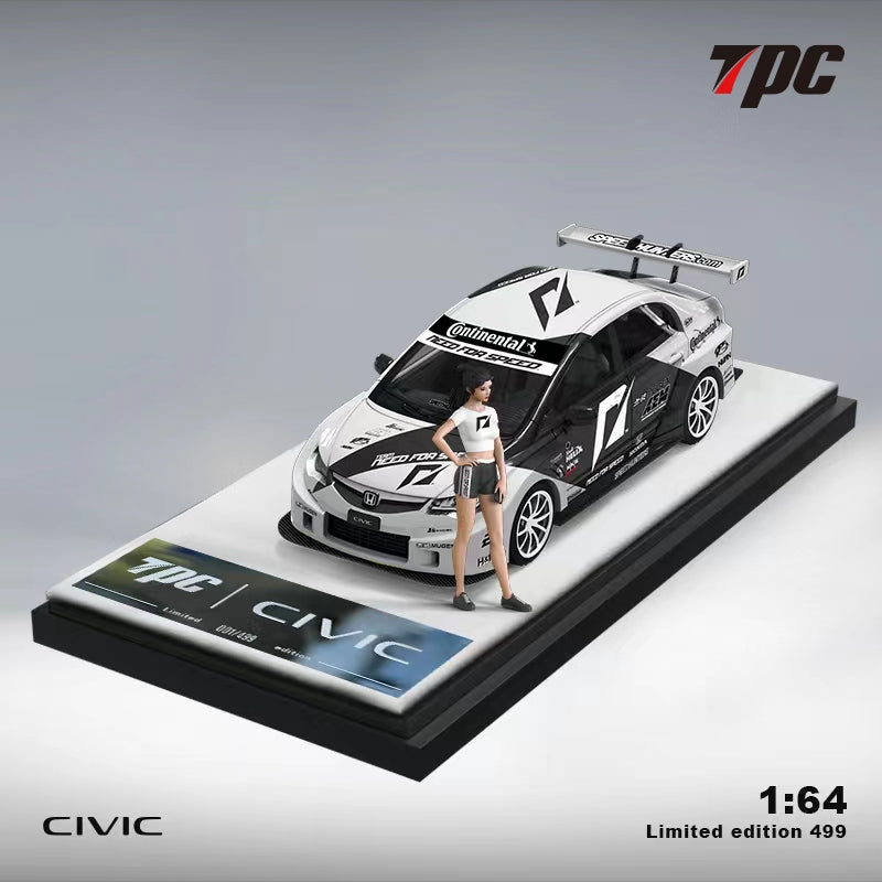 TPC 1/64 Honda Civic FD2 Black White Modified