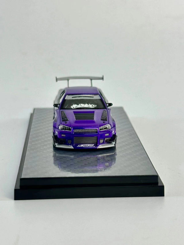 Error 404 Model x Lot 57 1/64 RYOHE's Nissan Skyline R34 "GIFTED" Purple