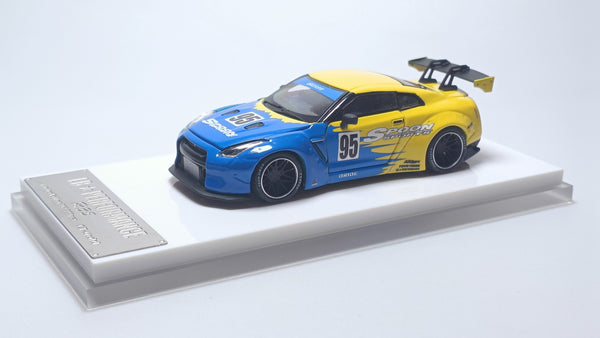 Oldtime Model 1/64 LB GTR R35 Blue Yellow Spoon GT Wing