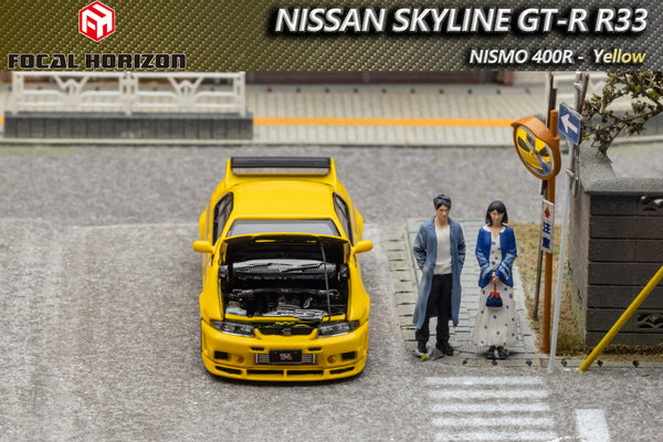 Focal Horizon 1/64 Skyline GT-R The 4th Generation R33 Nismo 400R Version Yellow