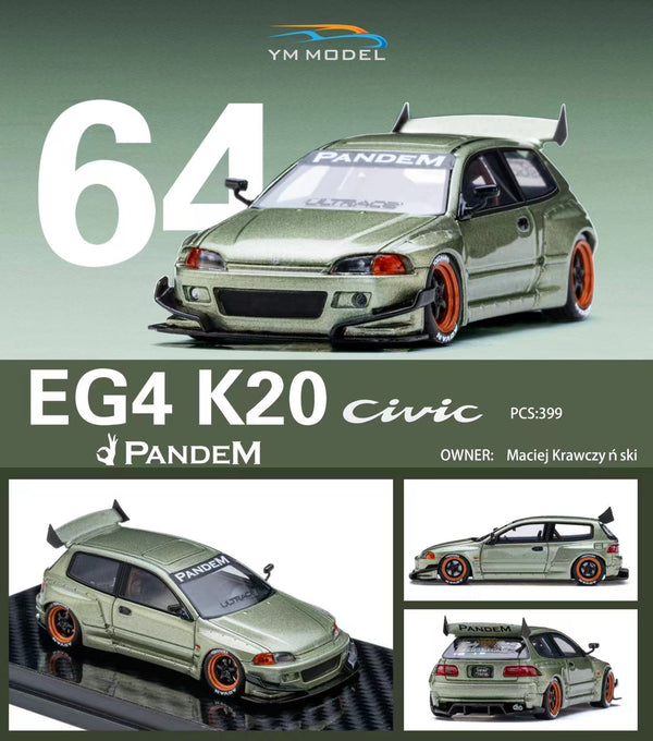 [YM MODEL] 1/64 Pandem Honda Civic EG4 K20 [Limited 399 pcs]