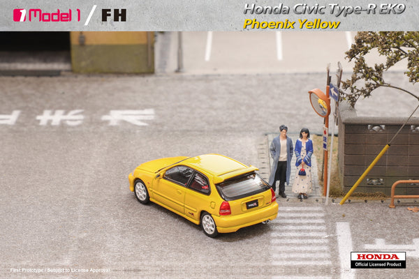 [FOCAL HORIZON] 1/64 Honda Civic Type-R 1st Generation EK9 Phoenix Yellow