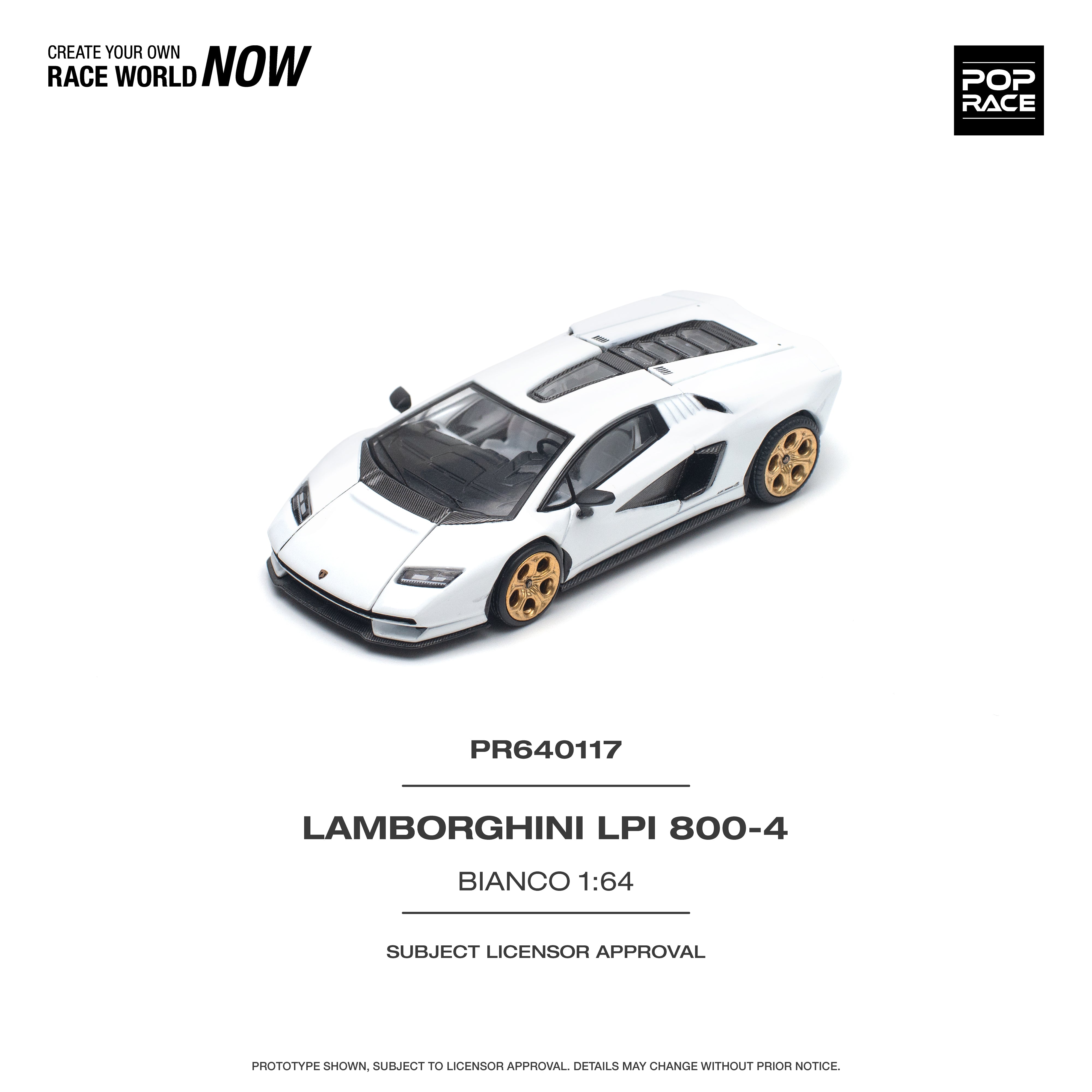 [POP RACE] 1/64 Lamborghini Countach LPI 800-4 Bianco Siderale