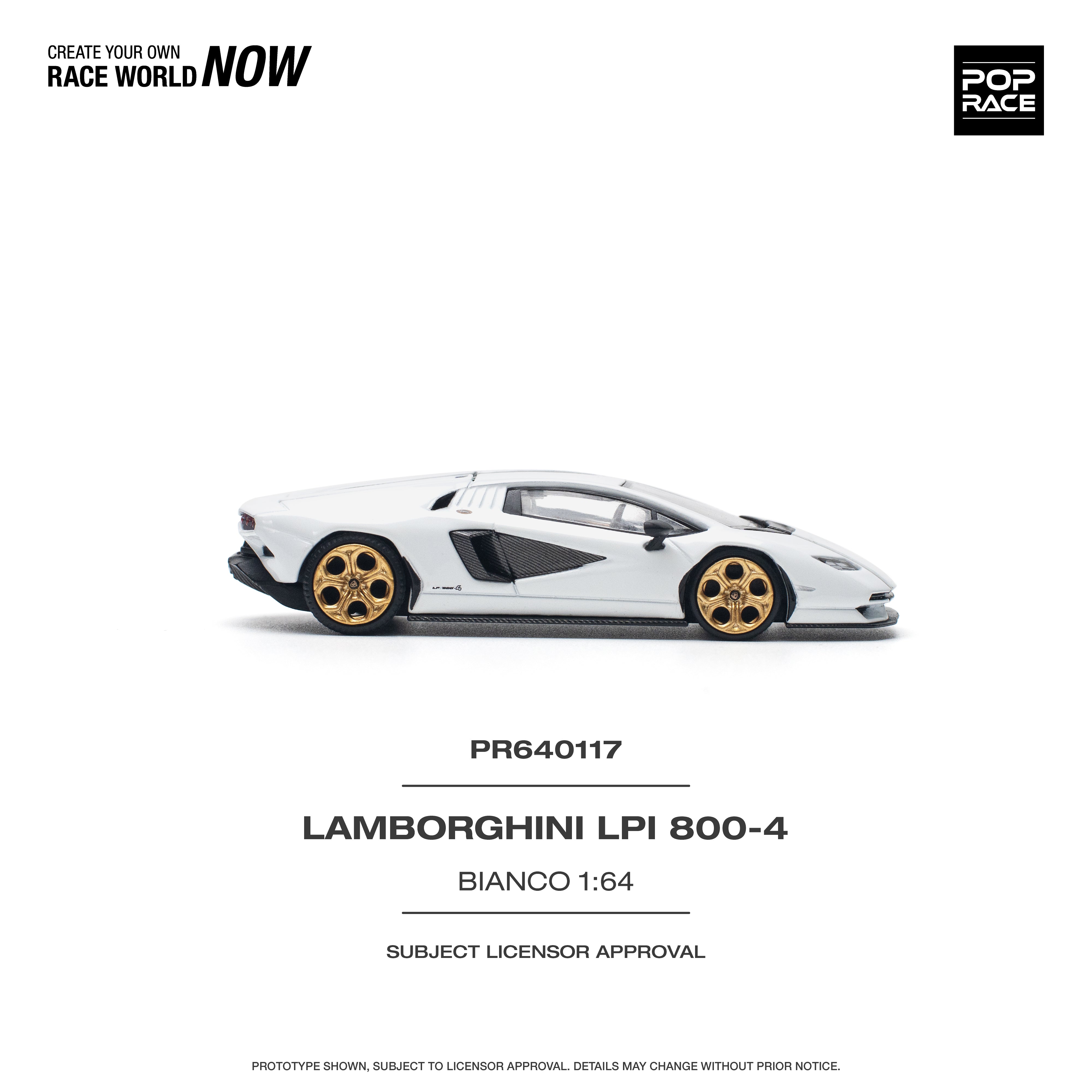 [POP RACE] 1/64 Lamborghini Countach LPI 800-4 Bianco Siderale