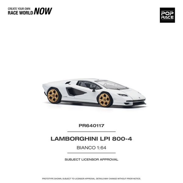 [POP RACE] 1/64 Lamborghini Countach LPI 800-4 Bianco Siderale