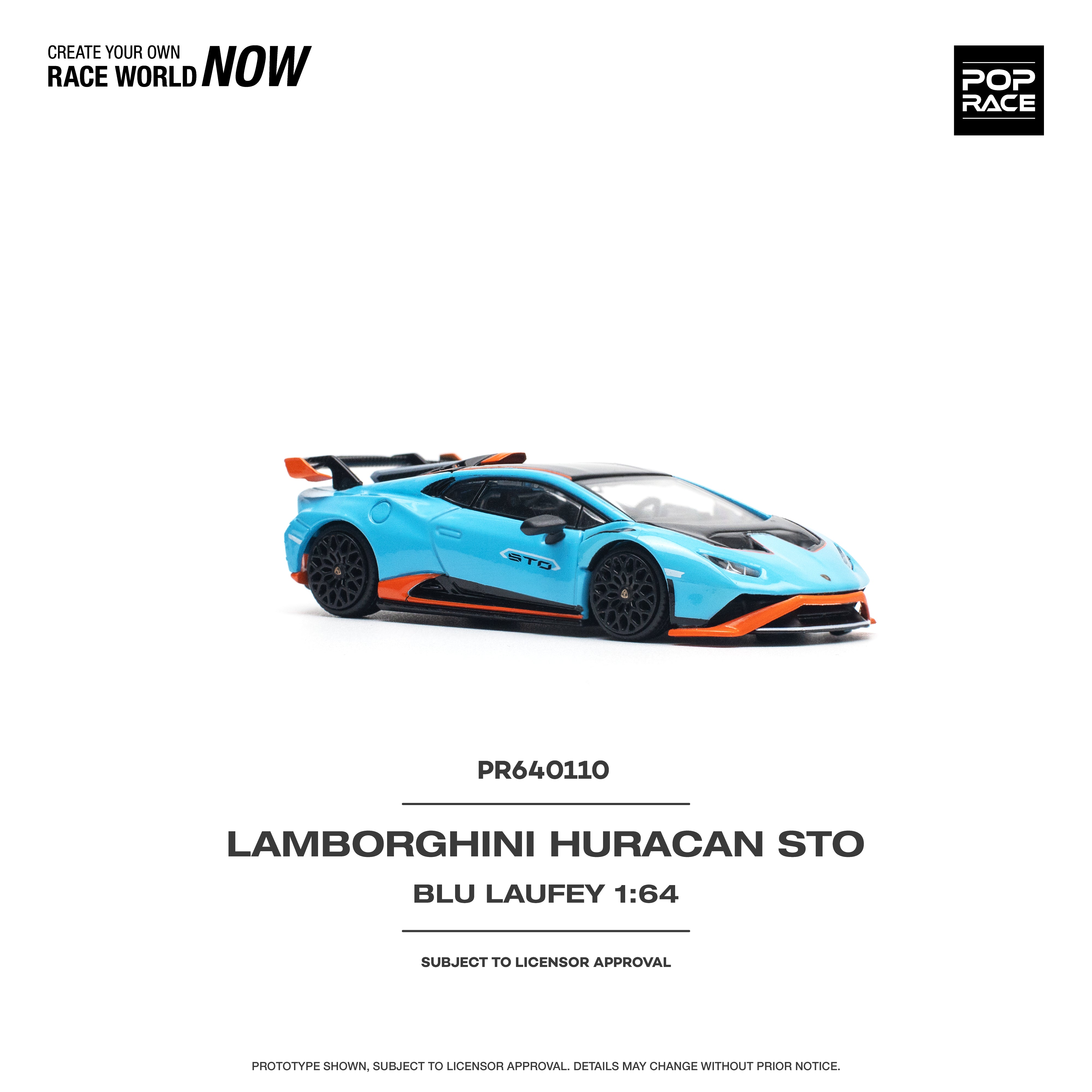 [POP RACE] 1/64 Lamborghini Huracán STO Blu Laufey/Arancio Xanto