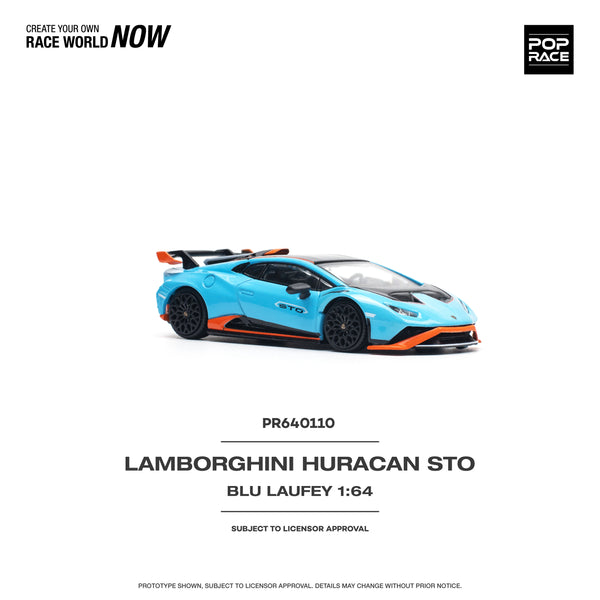 [POP RACE] 1/64 Lamborghini Huracán STO Blu Laufey/Arancio Xanto