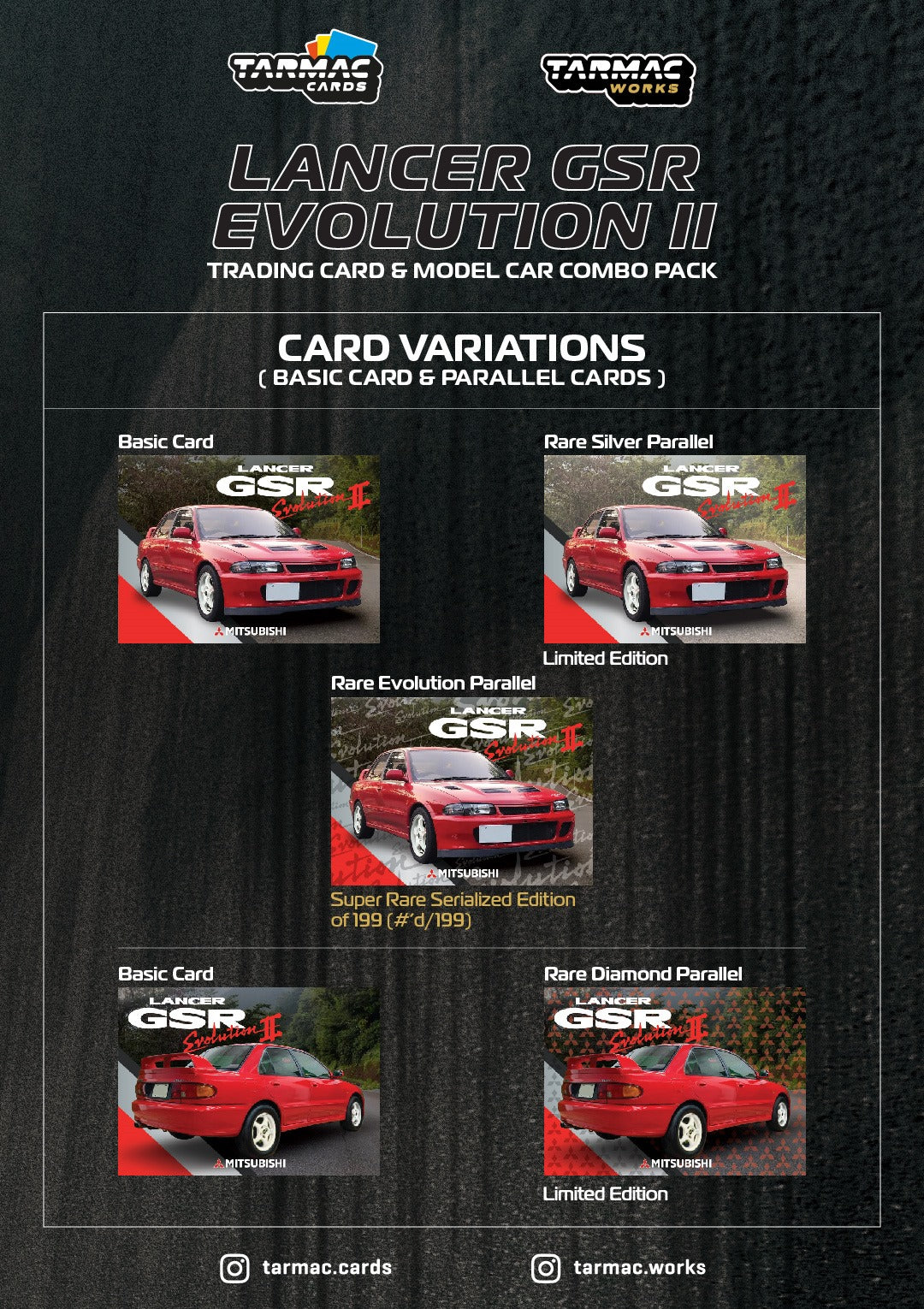[TARMAC WORKS] 1/64 Mitsubishi Lancer GSR Evolution II Red