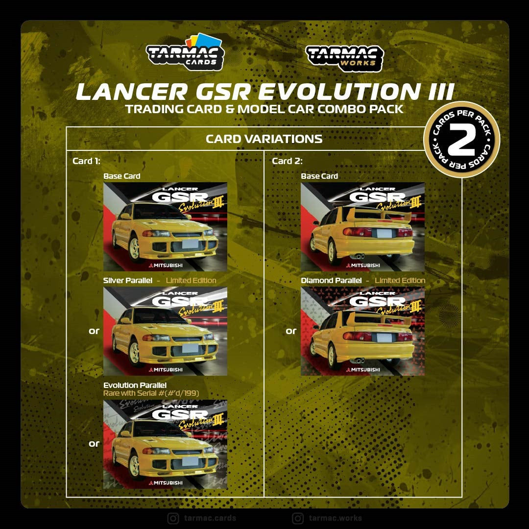 [TARMAC WORKS] 1/64 Mitsubishi Lancer GSR Evolution III Yellow - GLOBAL64