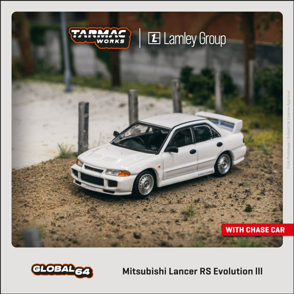 [TARMAC WORKS] 1:64 Mitsubishi Lancer RS Evolution III White - GLOBAL64