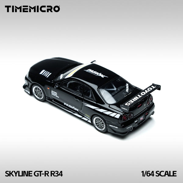 [TIME MICRO] 1:64 Nissan Skyline GT-R R34 "Black Street"