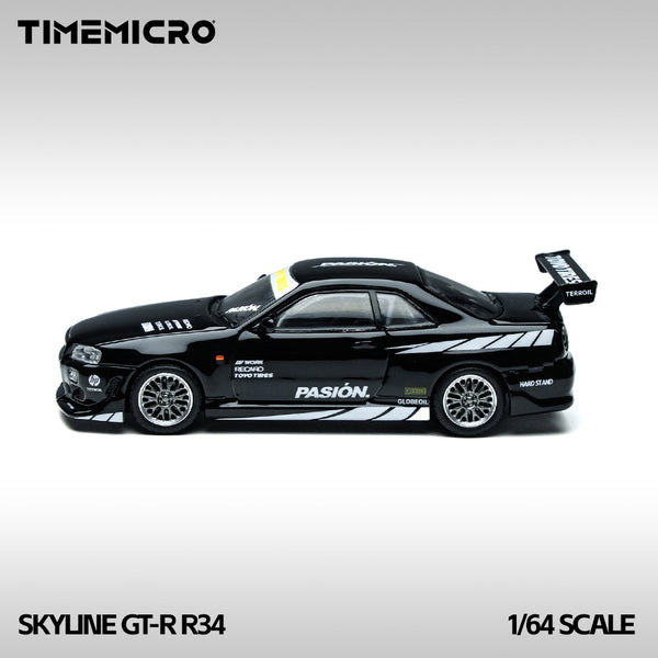 [TIME MICRO] 1:64 Nissan Skyline GT-R R34 "Black Street"
