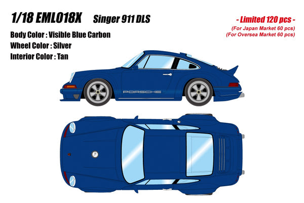 [MAKE UP] 1:18 Porsche Singer DLS 2023 Visible Blue Carbon [EML018X]