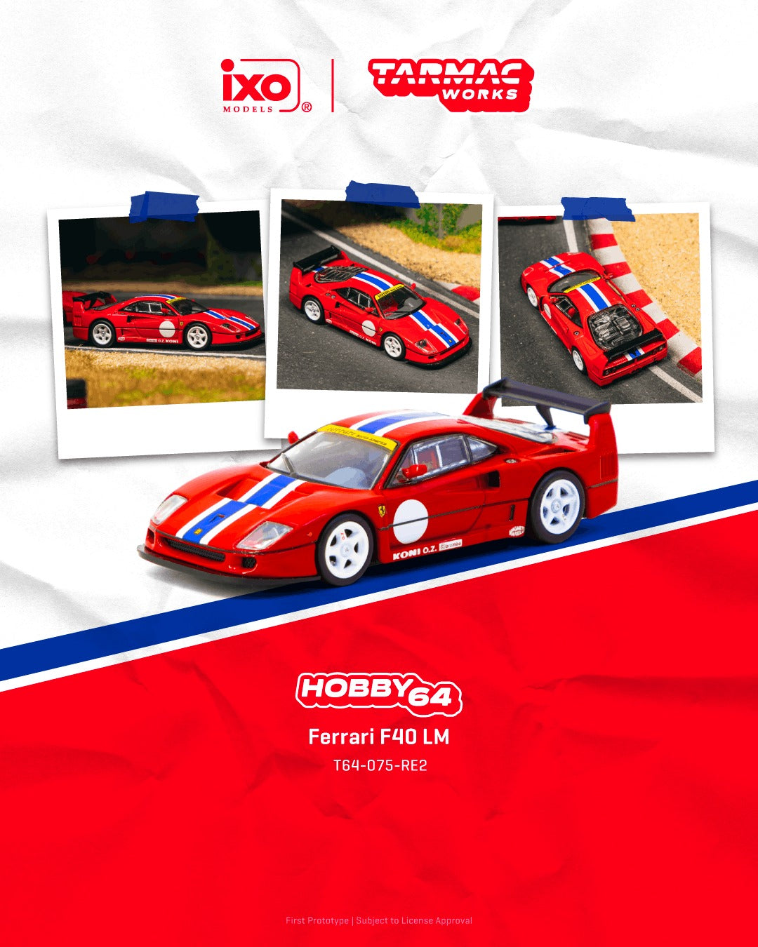 [TARMAC WORKS] 1:64 Ferrari F40 LM Red